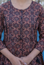 Kaajh Coffee Brown Cotton Shirt Style Tunic - Distacart