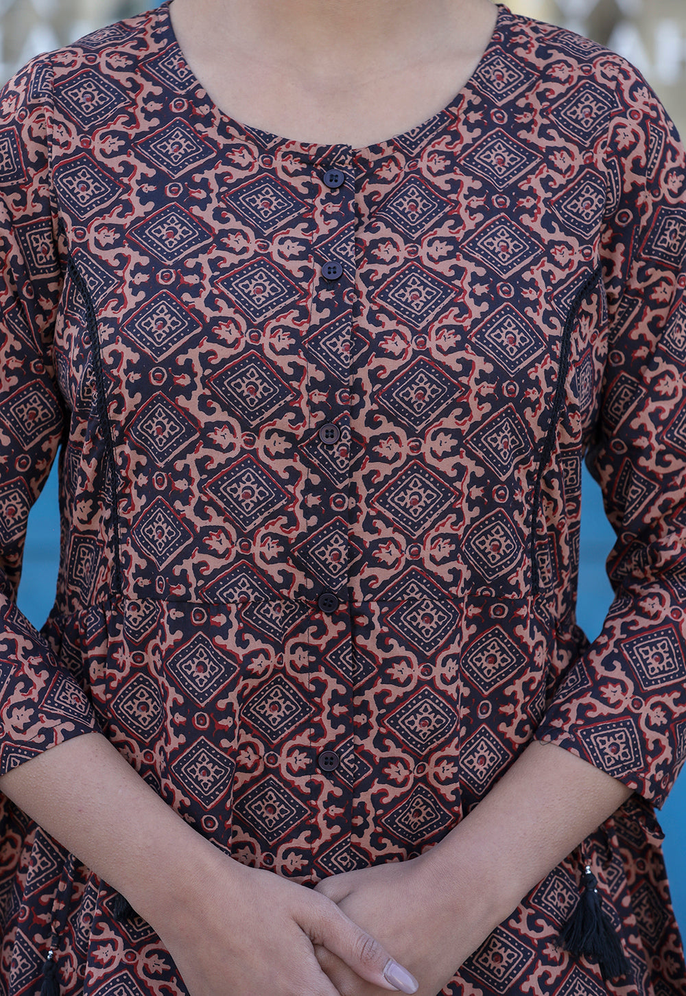 Kaajh Coffee Brown Cotton Shirt Style Tunic - Distacart