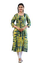Kaajh Women's Green Shibori Tie Dye Cotton Casual Kurta - Distacart