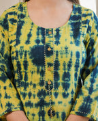 Kaajh Women's Green Shibori Tie Dye Cotton Casual Kurta - Distacart