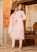 Kaajh Women's Peach Lucknow Chikankari Suit Set - Distacart