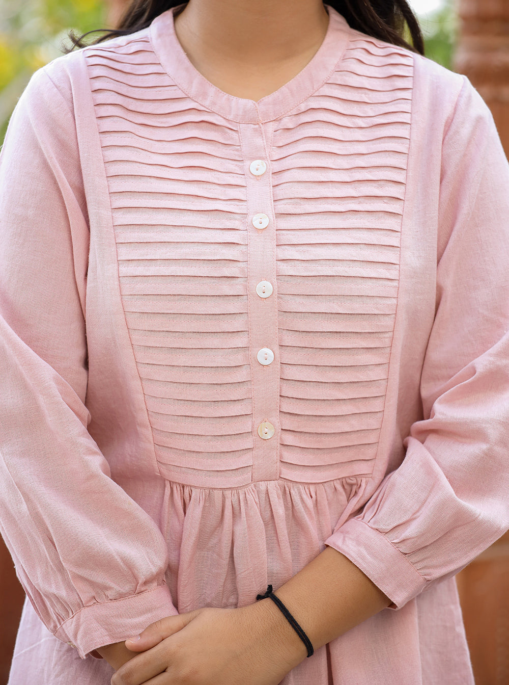 Kaajh Women's Pastel Peach Cotton Tunic Top - Distacart