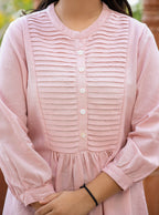 Kaajh Women's Pastel Peach Cotton Tunic Top - Distacart