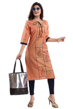 Snehal Creations Saffron Gold South Cotton Block Print Kurta - Distacart