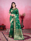 Vedant Vastram Banarasi Silk Fashion Saree - Green