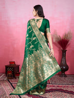 Vedant Vastram Banarasi Silk Fashion Saree - Green