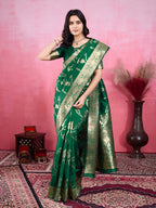 Vedant Vastram Banarasi Silk Fashion Saree - Green