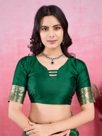 Vedant Vastram Banarasi Silk Fashion Saree - Green
