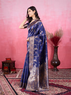 Vedant Vastram Banarasi Silk Fashion Saree - Navy