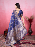 Vedant Vastram Banarasi Silk Fashion Saree - Navy