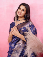 Vedant Vastram Banarasi Silk Fashion Saree - Navy