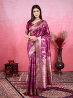 Vedant Vastram Banarasi Silk Fashion Saree - Wine