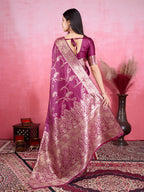 Vedant Vastram Banarasi Silk Fashion Saree - Wine
