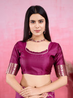 Vedant Vastram Banarasi Silk Fashion Saree - Wine