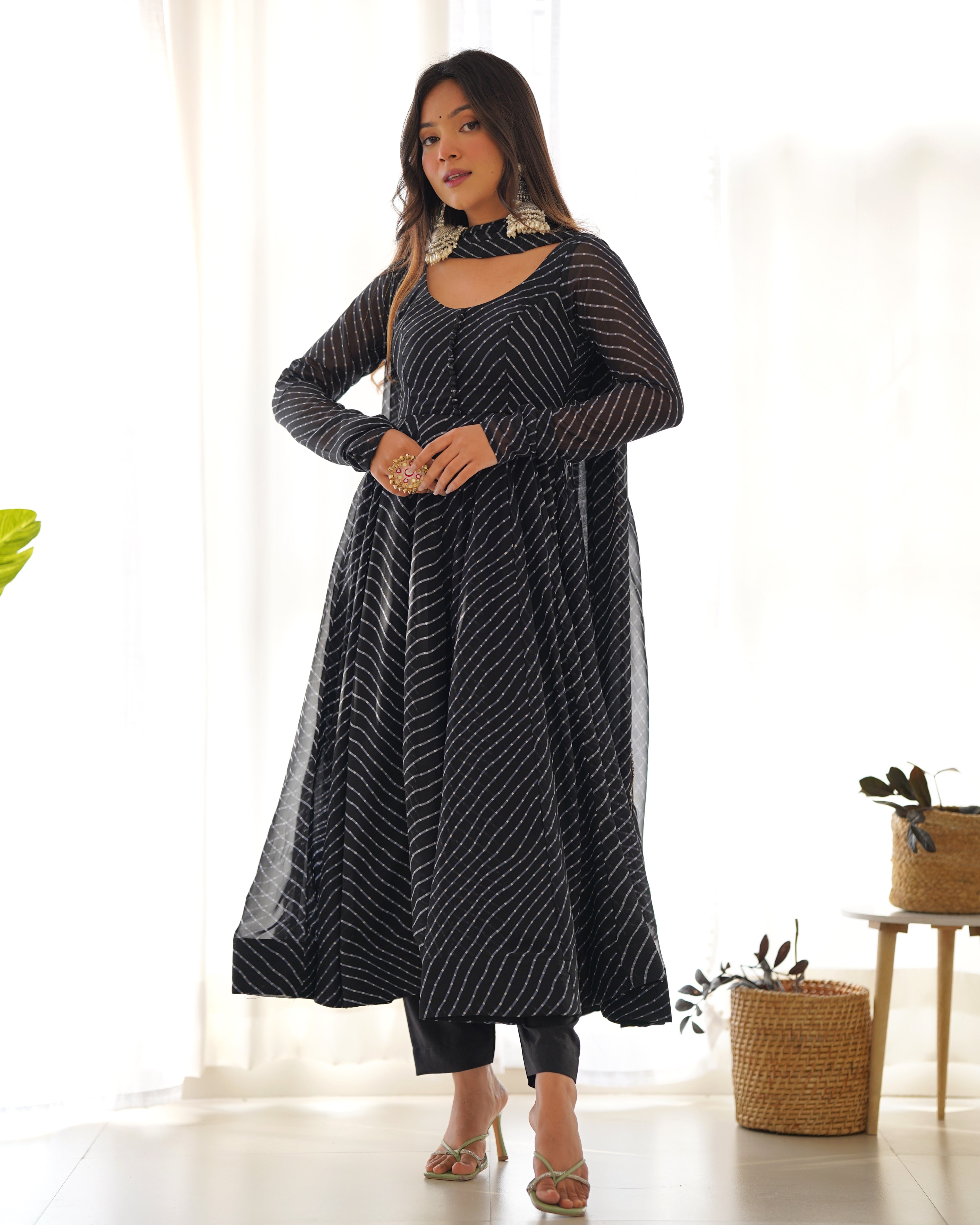 Lehenga Mart Wedding Wear Anarkali Suit With Dupatta - Black