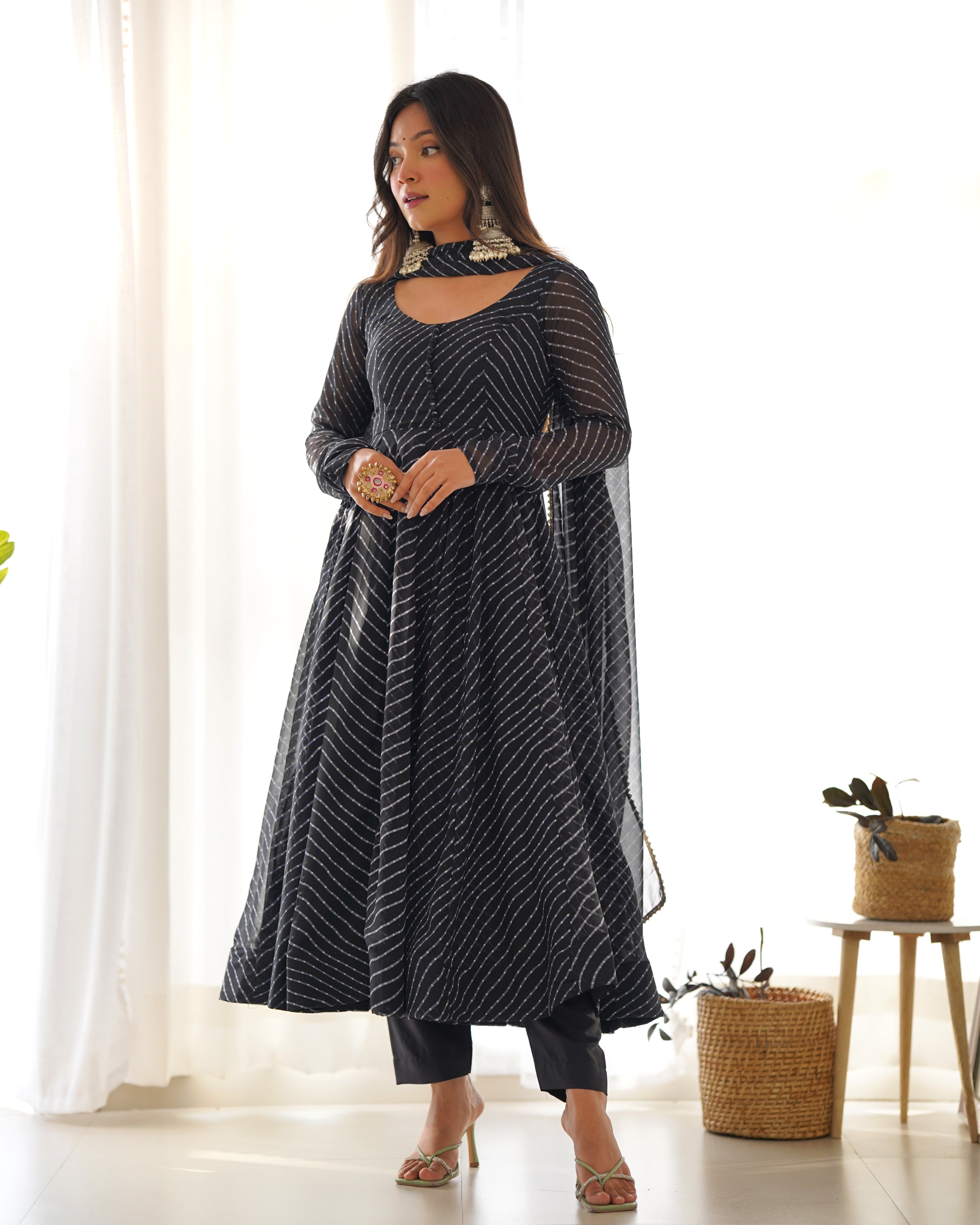 Lehenga Mart Wedding Wear Anarkali Suit With Dupatta - Black