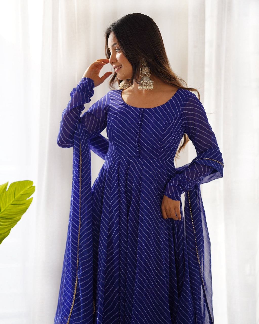 Lehenga Mart Wedding Wear Anarkali Suit With Dupatta - Blue