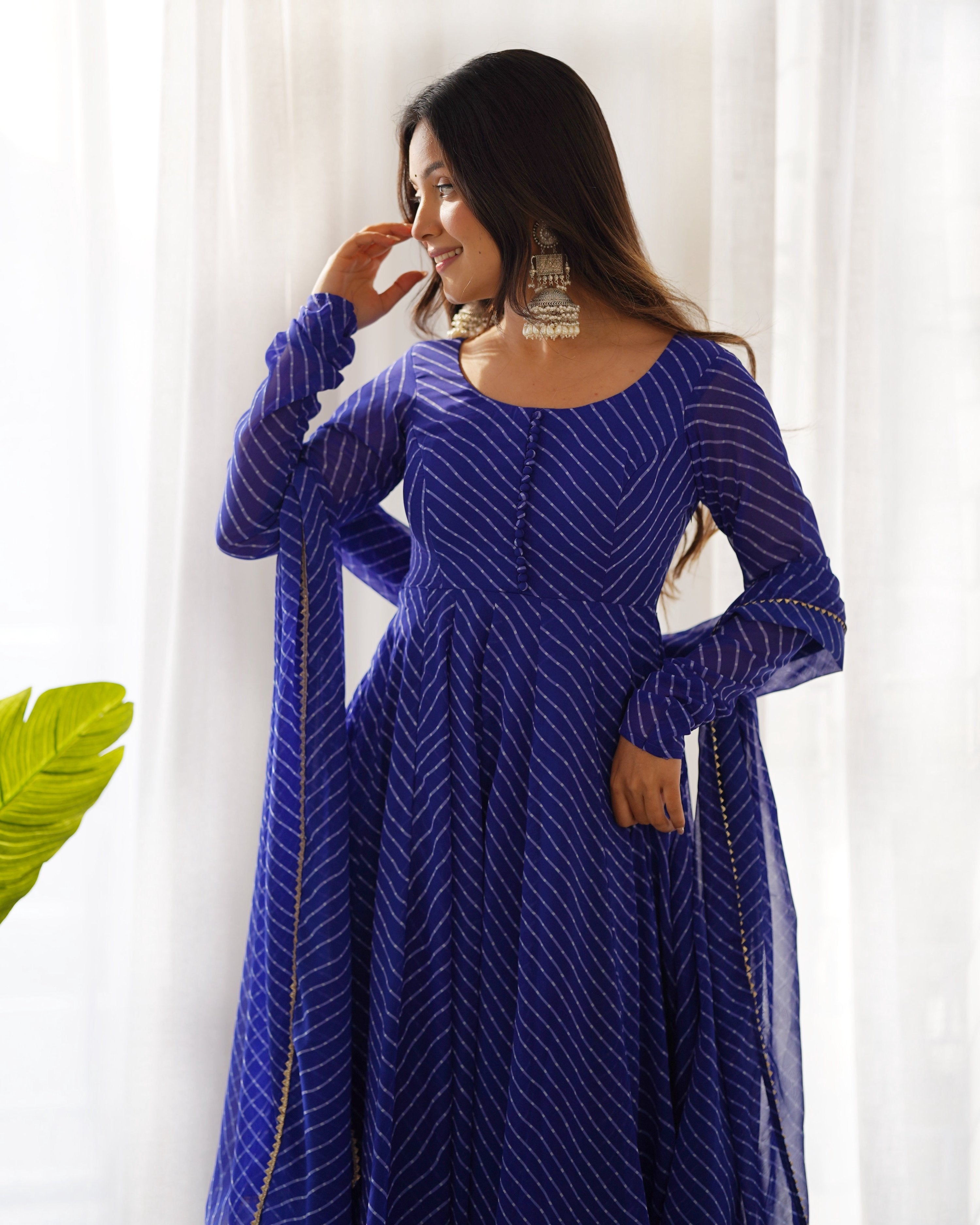 Lehenga Mart Wedding Wear Anarkali Suit With Dupatta - Blue