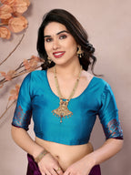 Vedant Vastram Soft Litchi Silk Kanjeevaram Saree - Wine - Distacart