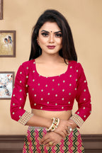 Vedant Vastram Litchi Silk Designer Banarasi Saree - Magenta - Distacart