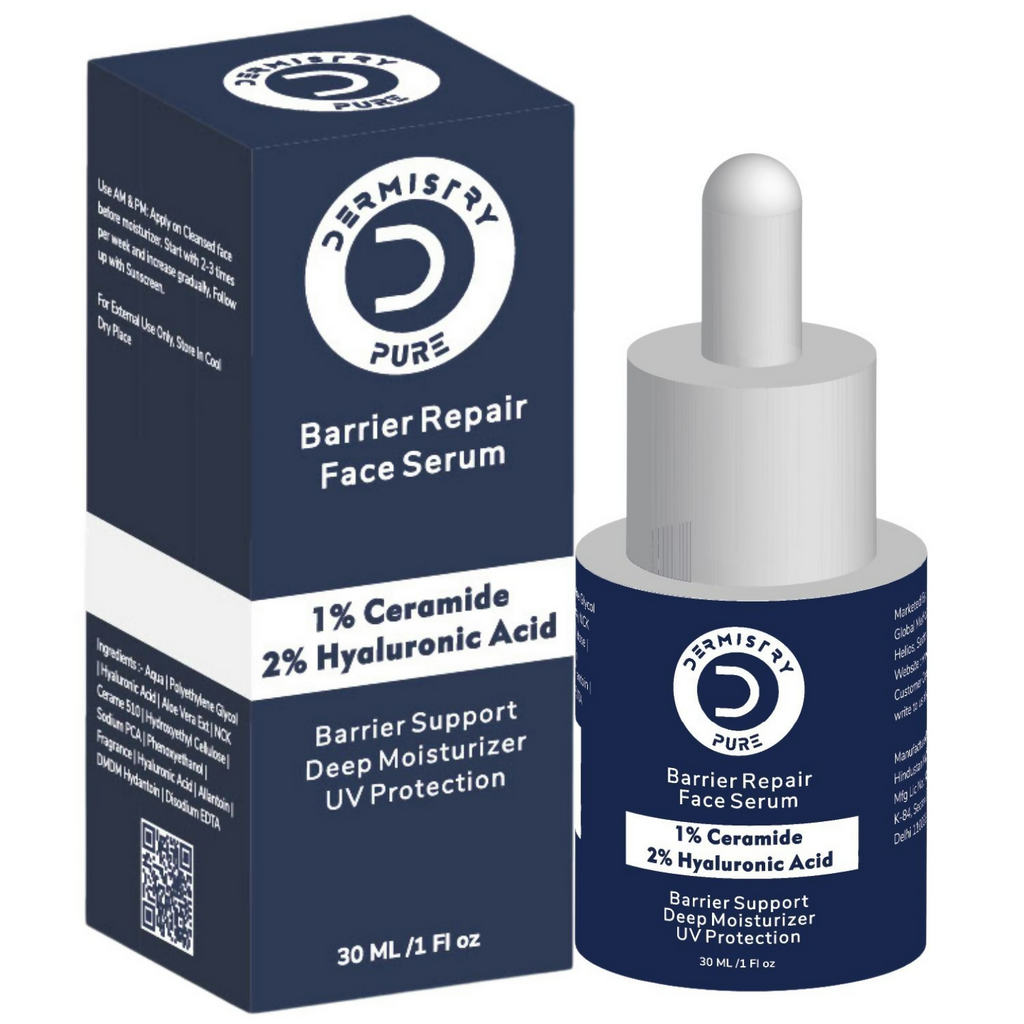 Dermistry 1% Ceramide 2% Hyaluronic Acid Sensitive Dry Skin Barrier Repair Moisturiser Face Serum