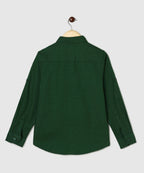 Manet Boys Full Sleeves Solid Shirt - Green