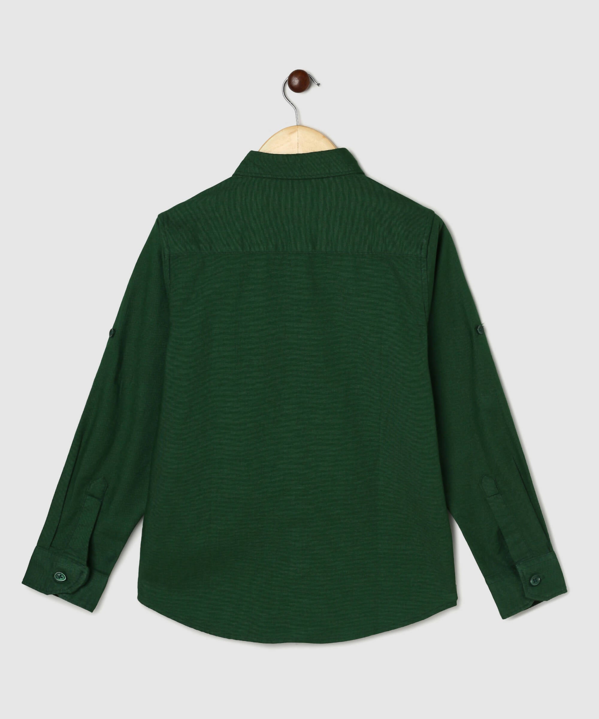 Manet Boys Full Sleeves Solid Shirt - Green