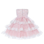 Asmaani Baby Girl's Pink Colour Satin A-Line Maxi Full Length Dress (AS-DRESS-22166)
