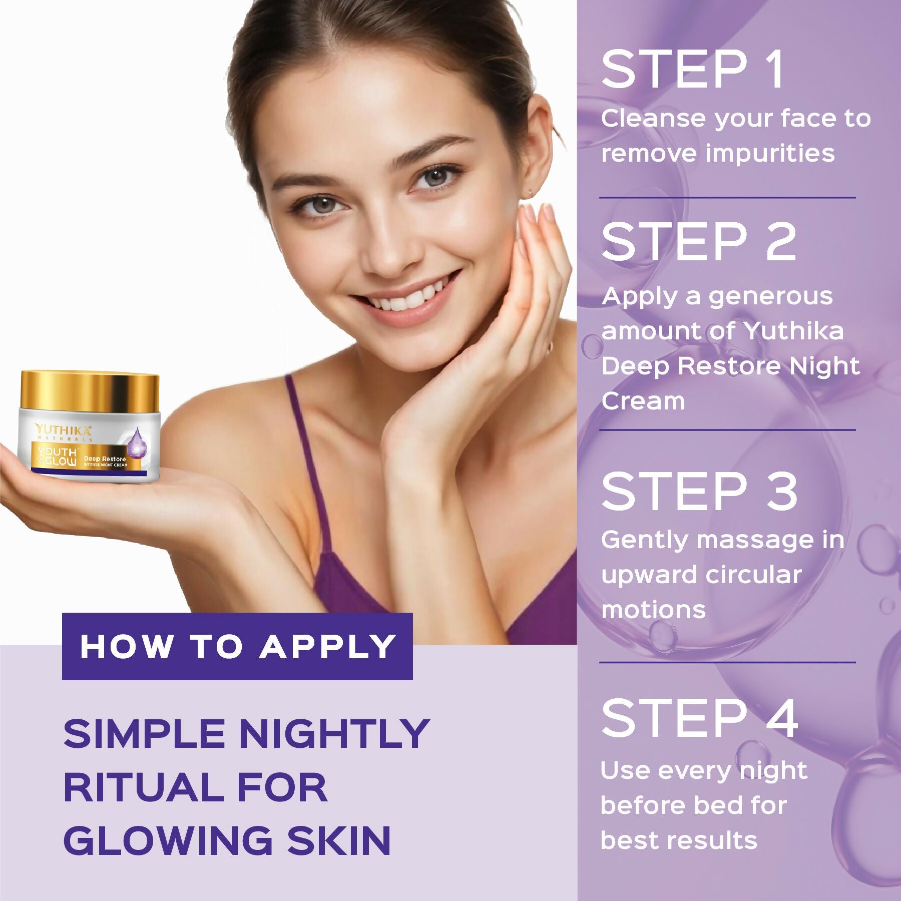 Yuthika Youth & Glow Deep Restore Night Cream For Women - Distacart