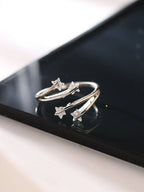 NVR Women's Stylish Latest Silver Plated Ring With Ad Stones