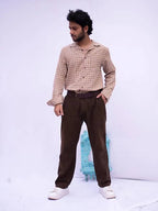 Diva Globe Men Checkard Lapel Collar Shirt - Distacart
