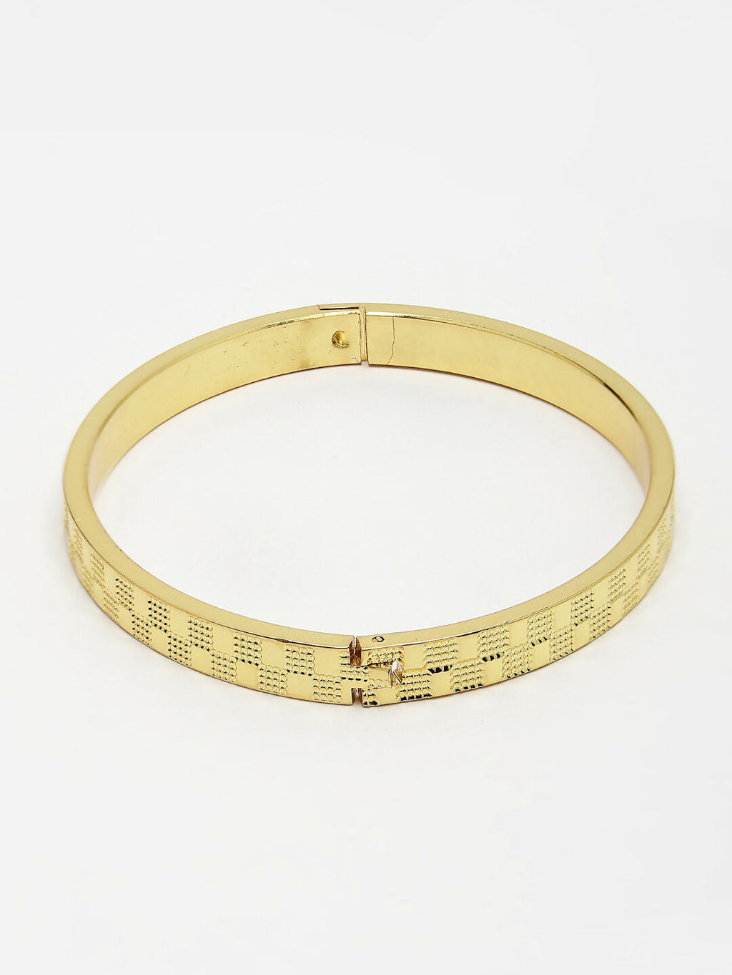 NVR Men's Gold-Plated Stainless Steel Kada Bracelet - Distacart