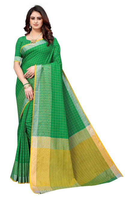 Vamika Green Cotton Silk Saree