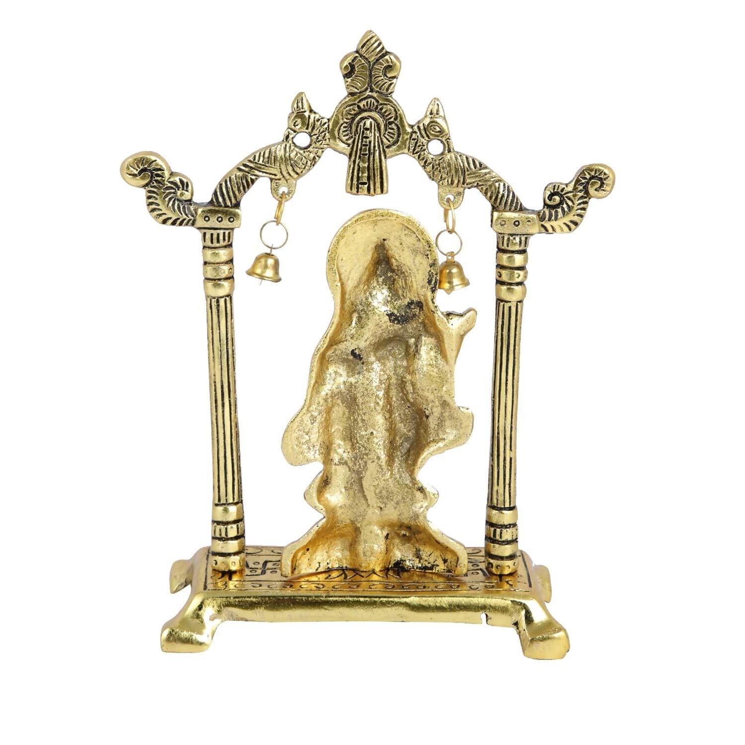 Collectible India Metal Gold-Polished Radha Krishna Idol