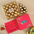 Pretty Designer Rakhi Set With 24 Pcs Ferrero Rocher
