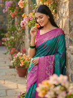 Shree Shyam Fashion Sky Blue Pochampally Silk Saree - Distacart