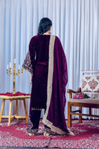 Teeya Creation Rani Color Velvet Silk Embroidery Work Party Wear Suit - Distacart