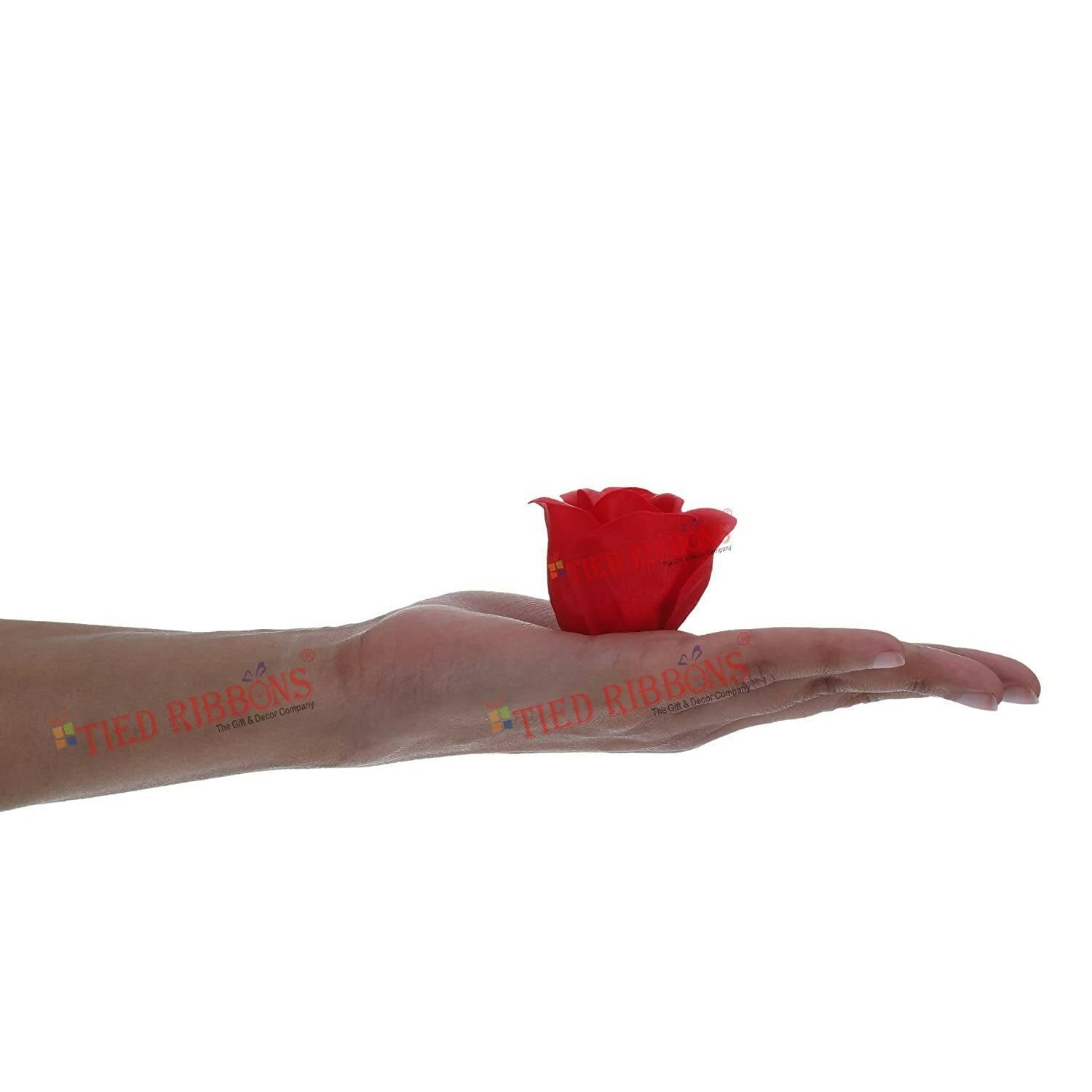 Tied Ribbons Rose Flower Artificial With Teddy - Valentines Day Gift Box