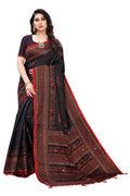 Vamika Black Mirror Work With Jhalar Khadi Silk Saree (AASHI BLACK)