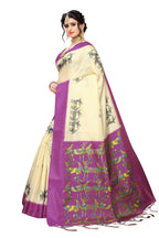 Vamika Multicolor & Wine Red Kalamkari With Jhalar Khadi Silk Saree