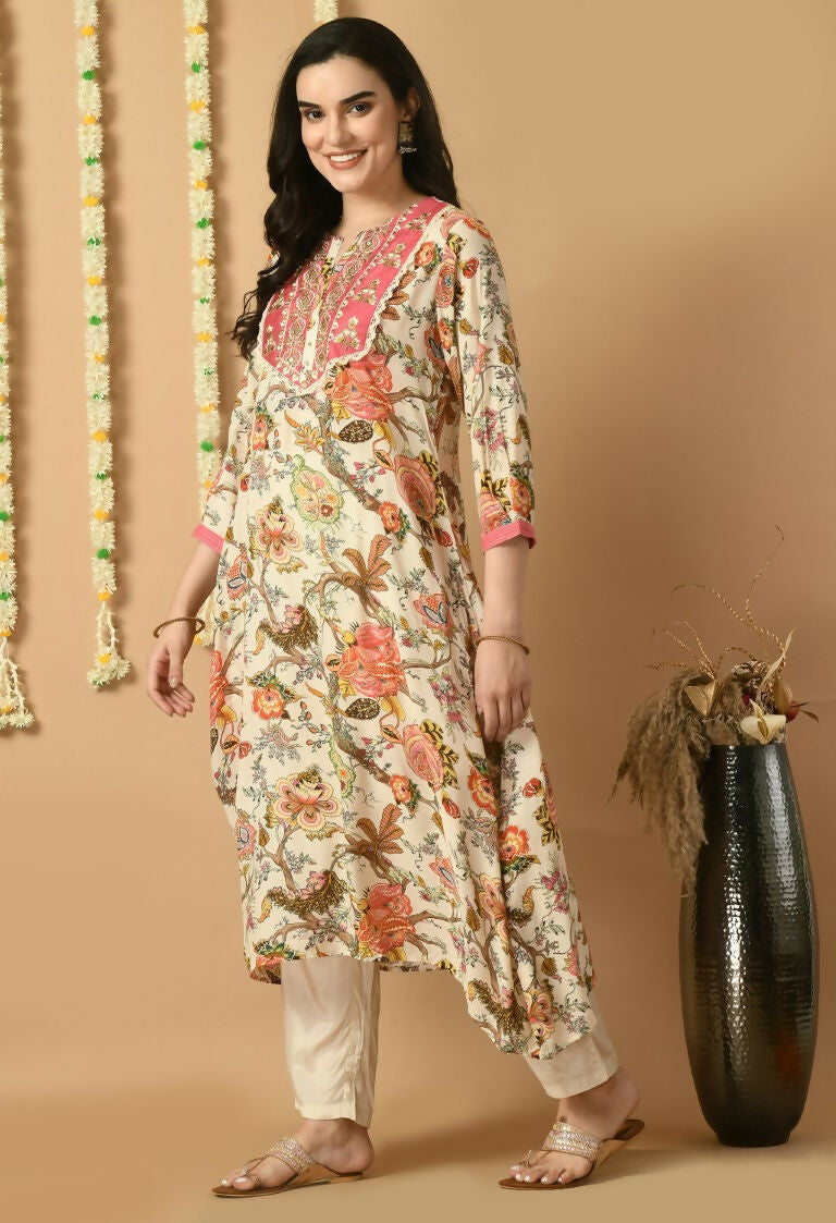 Joban Fashion White Maslin Kurta Set