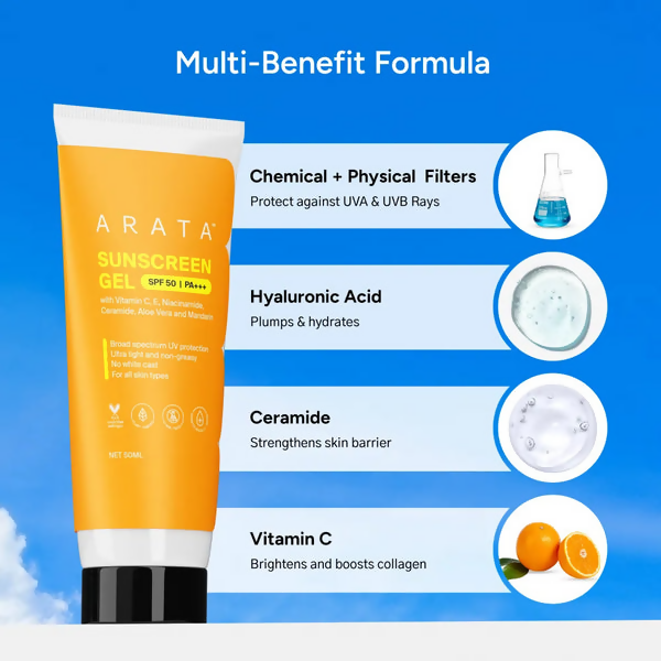 Arata Sunscreen Gel with SPF 50, PA+++