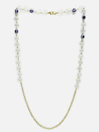 Unisex Gold-Toned Blue Evil Eye Beaded Mask Chain - Ruby Raang - Distacart