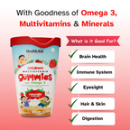 HealthAid Children's Multivitamin Gummies with Omega 3 Gummies - Strawberry Flavour - Distacart