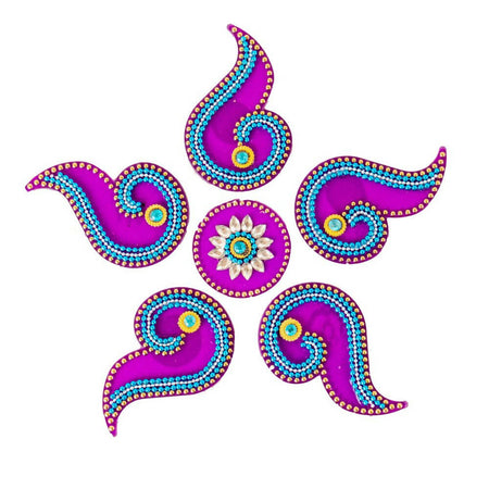 Kundan HandiKrafts Curved Designer Rangoli Purple (Baby)