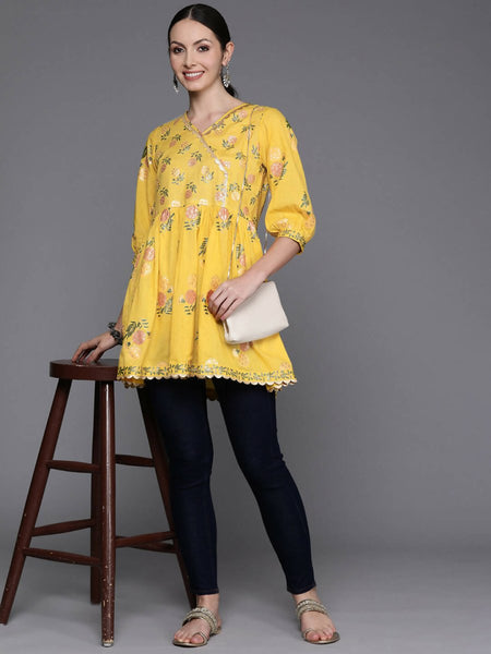 Ahalyaa Women's Traditional wear Tunic - Mustard