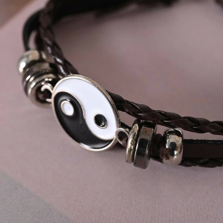 NVR Men Leather Wraparound Bracelet - Distacart