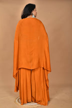 Morchari Women And Hand Embroidery Palazzo Set-Mustard