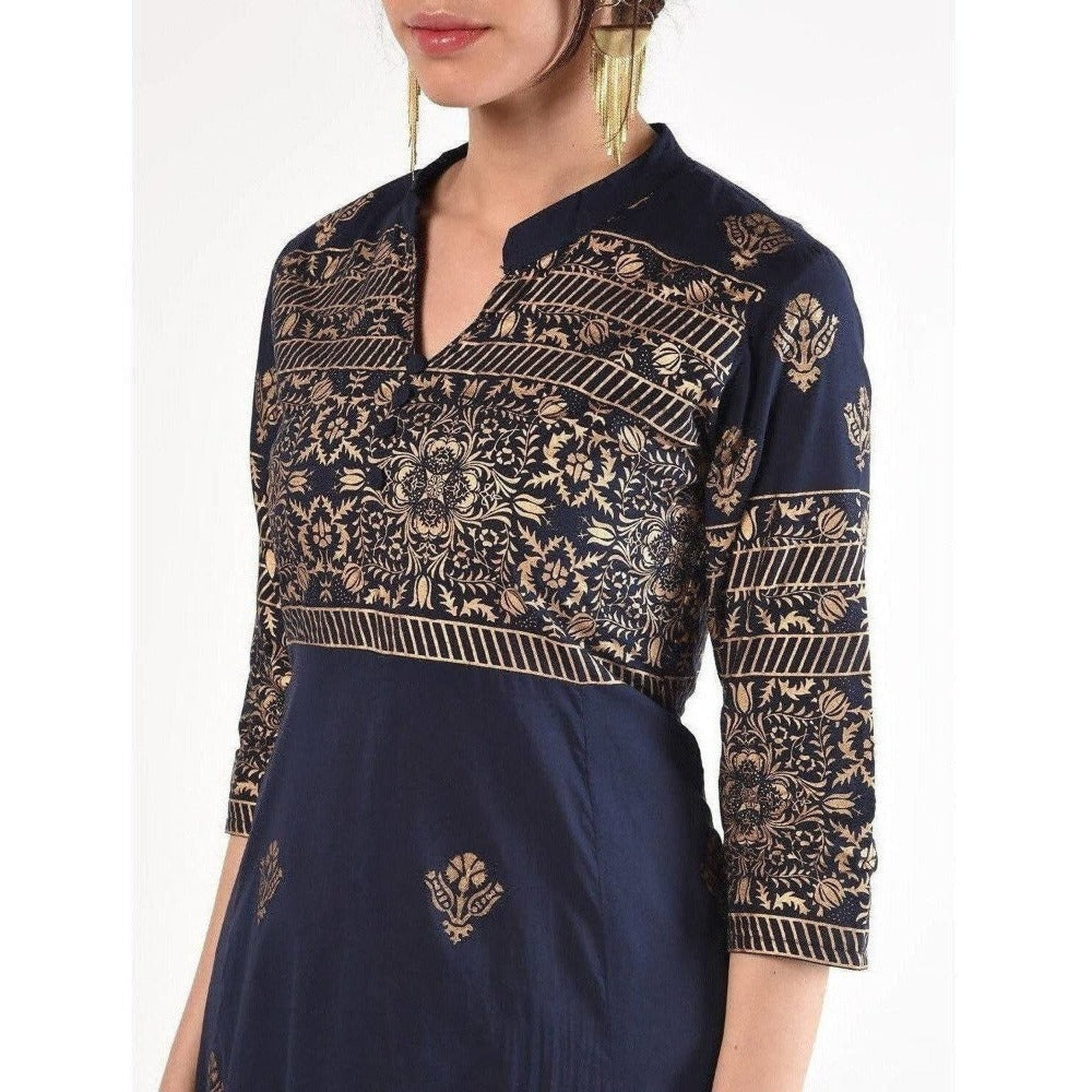 Cheera Women's Hand Block Print Anarkali Kurta (CH-031K)