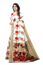 Vamika White Printed Art Silk Saree